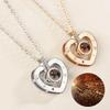 SUMENG 2024 New Romantic Love Memory Wedding Rose Gold&Silver Color 100 Languages I You Projection Pendant Necklace Gifts