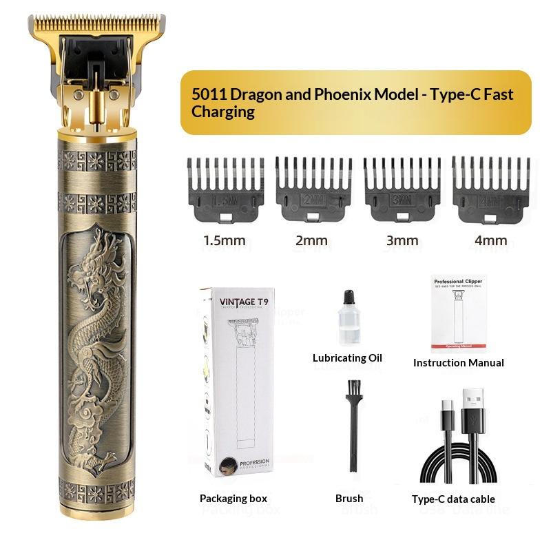Hair Clipper Digital Display Electric Hair Clipper Professional Carving Oil Head Push Multifunctional Electric Clipper Rechargeable