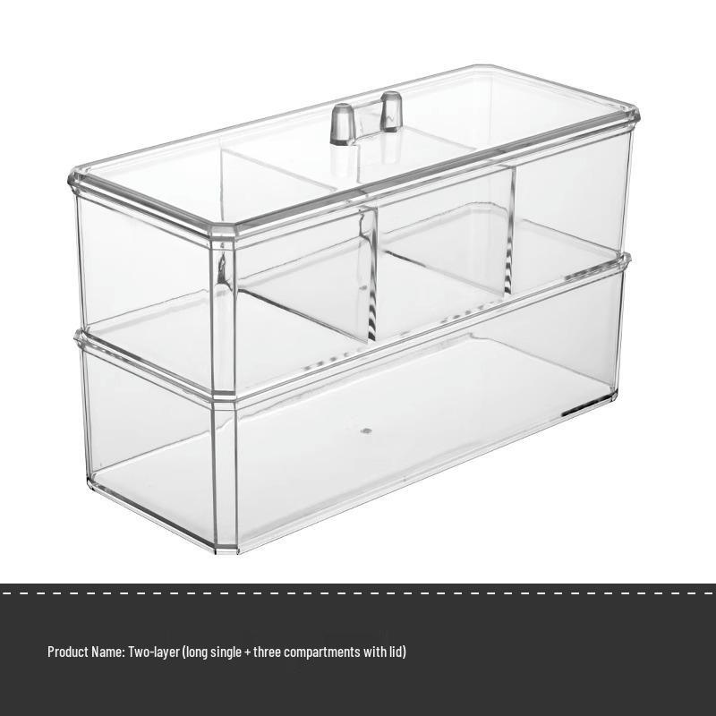 Transparent Cotton Pad and Makeup Storage Box with Lid