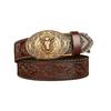 Brown Sheepskin Belt with Bronze a Stylish Gift for Birthdays and Men's Buckle, Father's Day, 130cm/51.2in