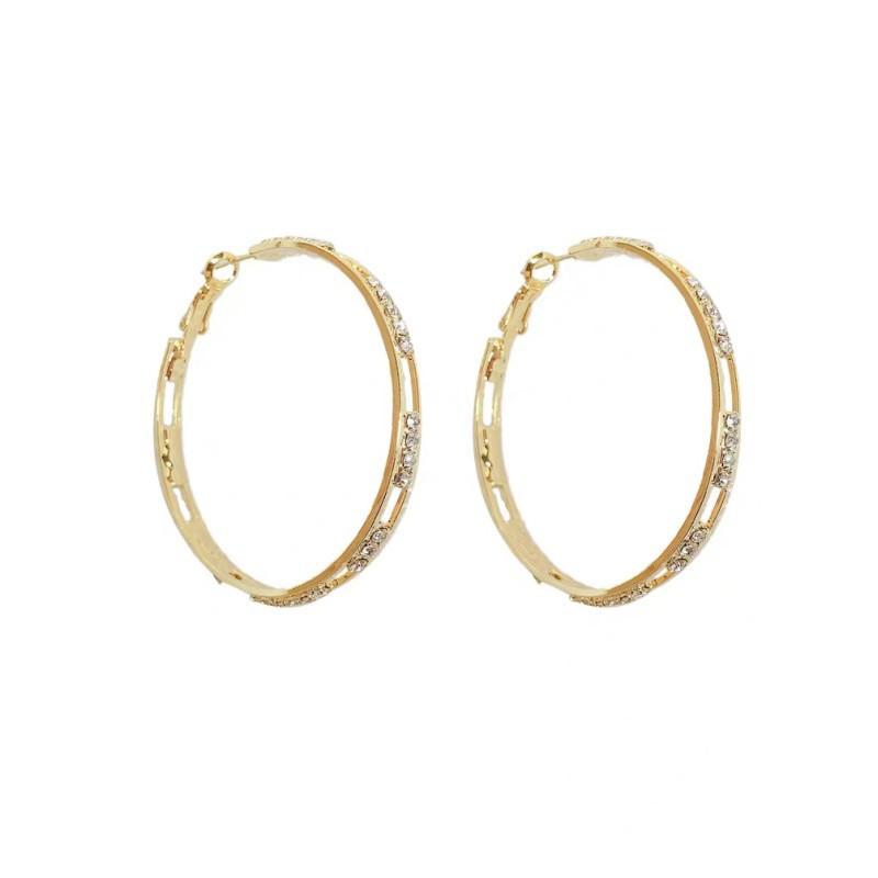 Personality Exaggerated Rhinestone Earrings Earrings Women's Fashion Temperament Internet Celebrity Hipster Earrings 925 Silver Needle Earrings