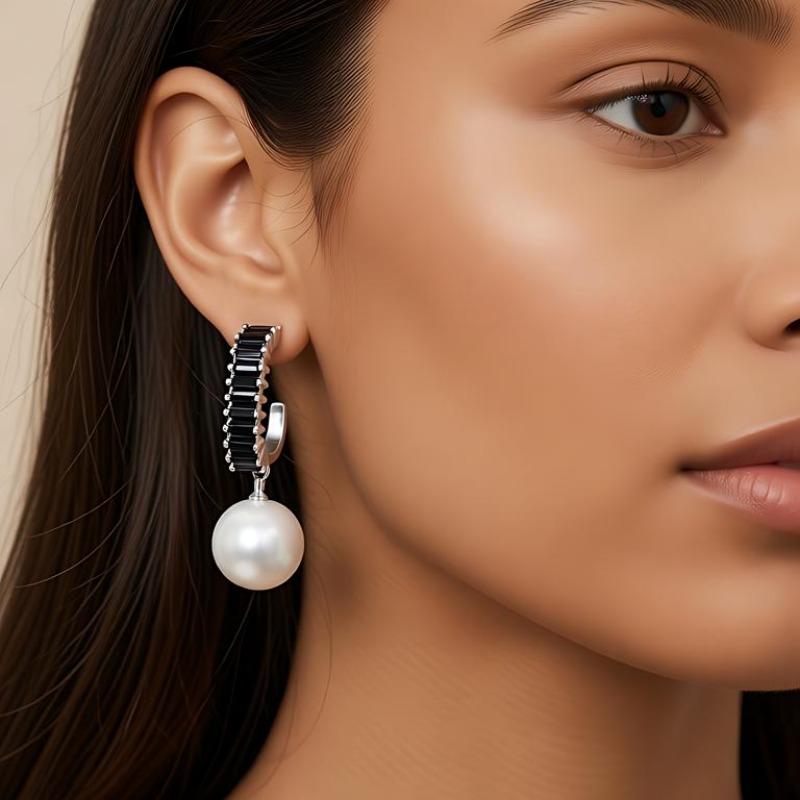 Black Awn Schwarze Schmuck-Tropfenohrringe für Frauen