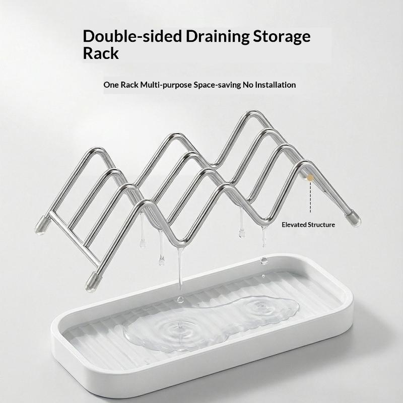 Stainless Steel Soap Rack Multi-Soap Storage With Drainage Tray Waterproof Rust-Resistant Easy