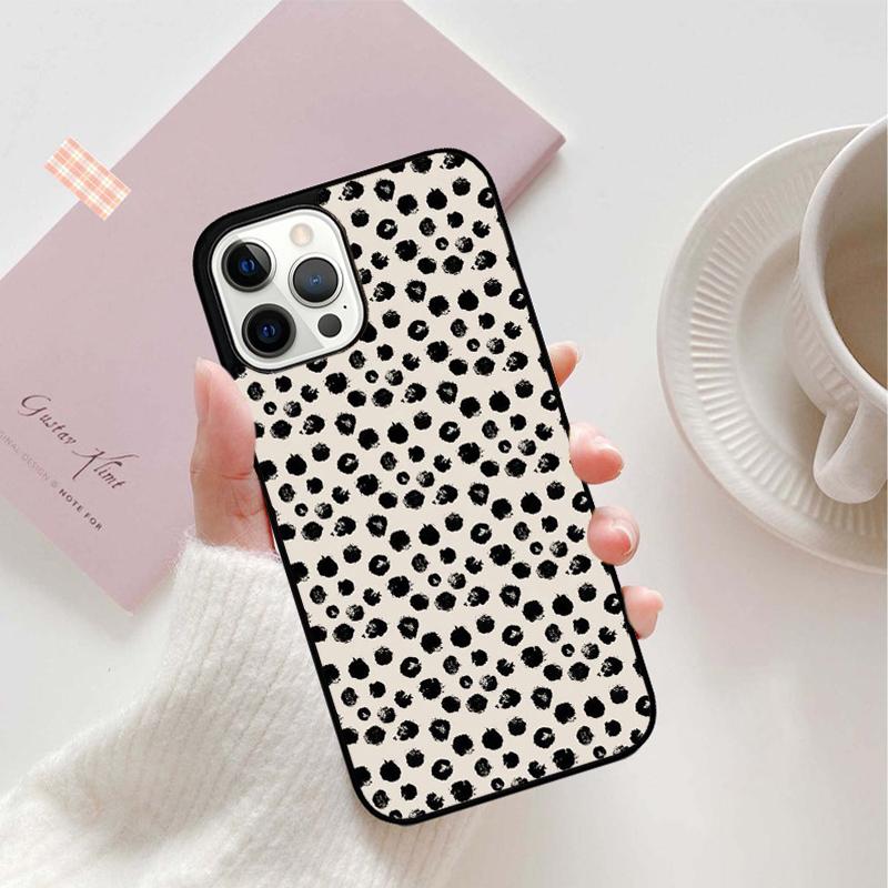 Black And White Polka Dot Mobile Phone Cases Cover For iPhone 17 Air 16 15 14 12 13 11 Pro MAX Apple Plus SE2020 Coque