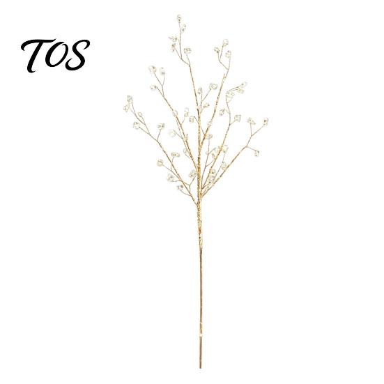 Elegant Mantlepiece Display Accents Faux Crystal Christmas Tree Picks with Bendable Wire, Acrylic Pearl Sprays Festive Bouquet Filler Strands
