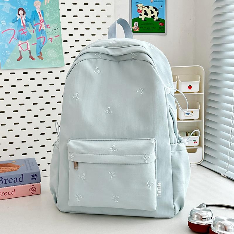 School bag new high value fresh sweet candy color backpack junior high school students lightweight travel backpack
