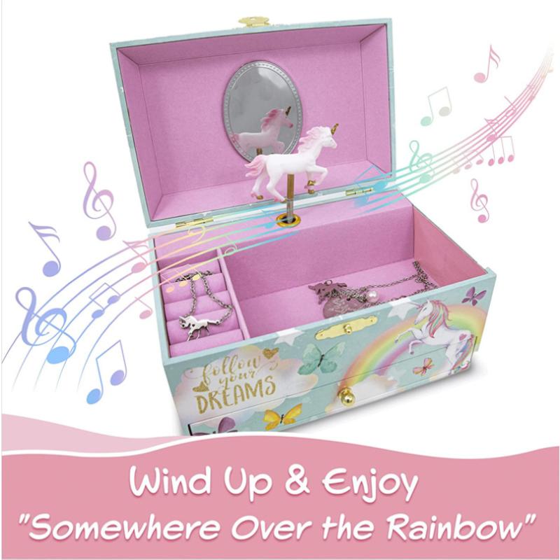 The First Music Jewelry Organizer for Children, With a Rotating Doll, Providing Personalized Birthday Gifts for Girls Aged 3 To 8
