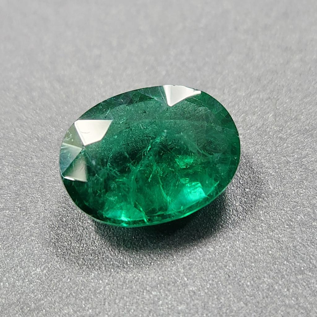 Certified Natural Zambian Green Emerald 11.25 Ct Oval Cut Loose Gemstone
