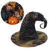 Halloween Cosplay Witch Wizard Hat with Tattered Hole Carnivals Party Headpieces Devil Hat Cosplay Tool for Adult Teen