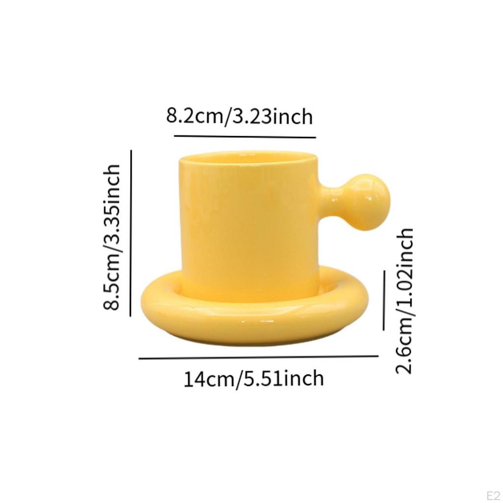 Set farfurii pentru căni dolofane, ceașcă de ceai 300 ml, ceașcă ceramică amuzantă, ceașcă de cafea pentru espresso acasă