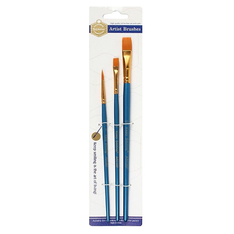 

Child-Safe Oil & Watercolor Paint Set: 3 Brushes, Gouache, Acrylic, Watercolor Pencils 3 Brushes Set