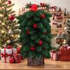 Weihnachts-Mini-Schlafzimmer Simulierte Kiefernadelbaum-Atmosphäre Dekoratives Rotes Haarball-Schreibtischornament Festivaldekoration
