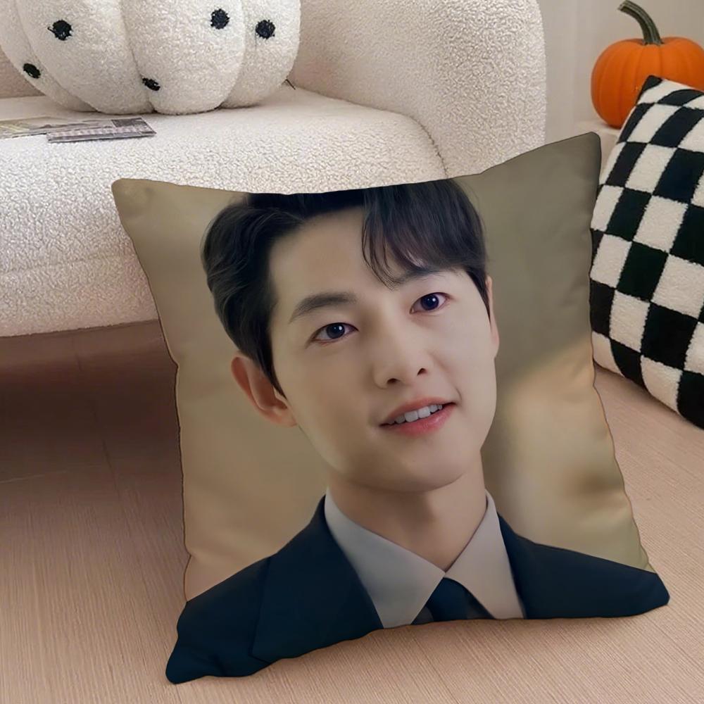 Handsome Talented Korean Actor SSong Joongki Cushion Cover Throw Pillow Cover Hidden Button Durable Polyester Chair Cushion