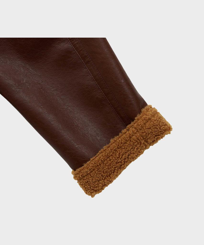 Ffeff Studio Leather Shearling Jacket (Brown)