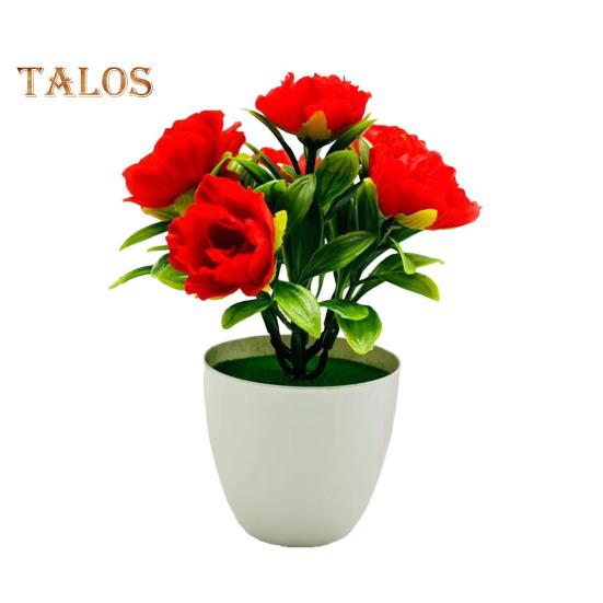 

Искусственные Горшечные Растения 7 Головка Цветка Пиона Домашний Офис Гостиная Спальня Свадьба Искусственный Цветочный Бонсай Крытый Открытый Декор красный