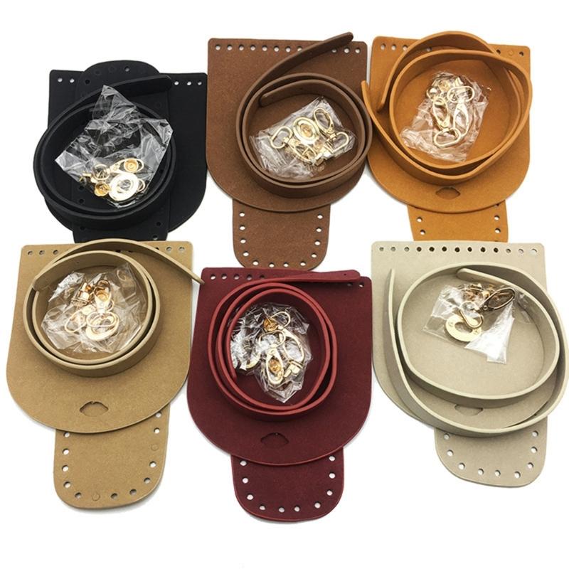 Crochet Bag Making Kit With PU Leather Backpack Bottom Base Flip Cover Adjustable Strap And Lock Buckle For DIY Projects