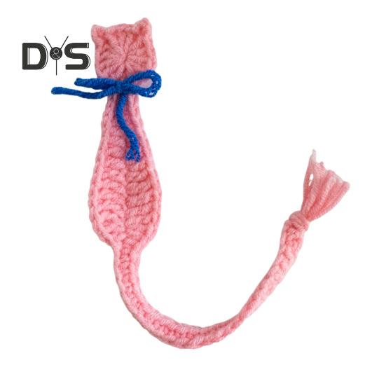 

Закладка для книг «Кошка» ручной работы, тонкая работа, маркер для страницы, яркий цветной бант, декоративный зажим для книги по вязанию розовый