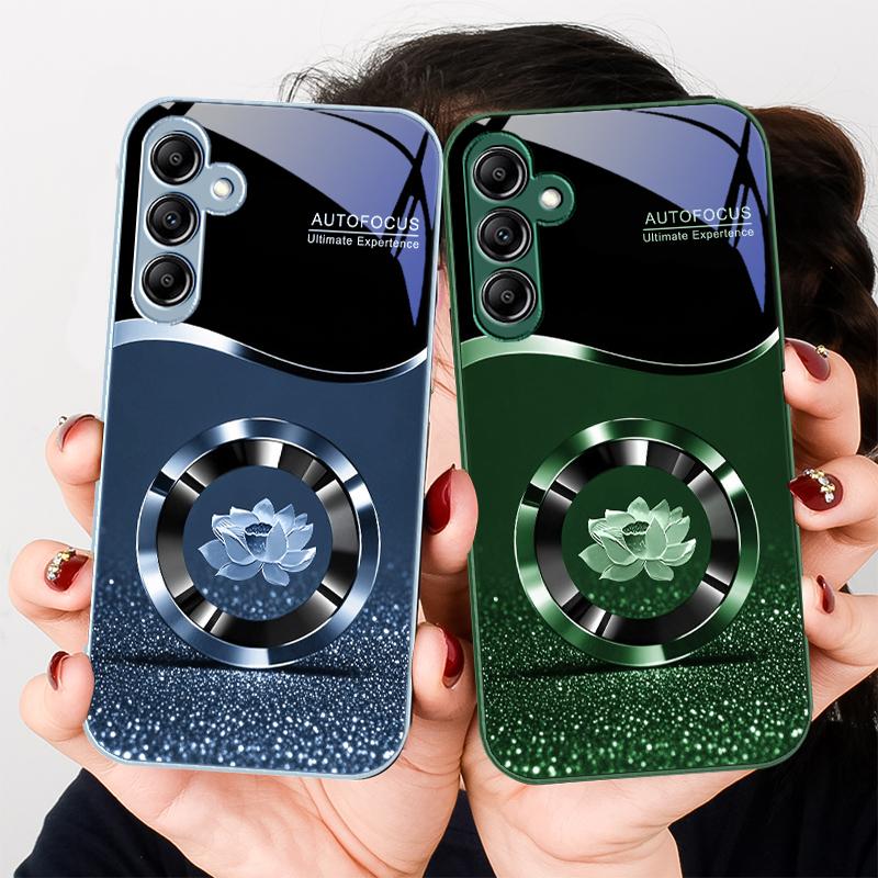 Circle Lotus Golden Dot For Samsung A 20 30 22 23 24 25 26 31 32 33 34 35 42 50 51 52 53 54 55 56 70 71 72 73 glass phone case