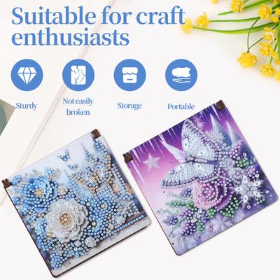 2er-Set Diamond Art Kit Notizbox Papieraufbewahrungsbox mit 160 Blatt Diamond Art Haftnotizhalter Notizblock für Schreibtisch
