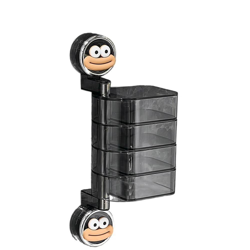 Wall Mounted Suction Cup Rotating Jewelry Box Plastic Hairpin Jewelry Display Rack for Home