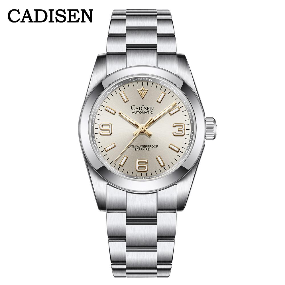 Orologio Automatico Uomo CADISEN - Vetro Zaffiro, Impermeabile 100m, Cassa E Cinturino In Acciaio, Movimento Meccanico, Design Classico