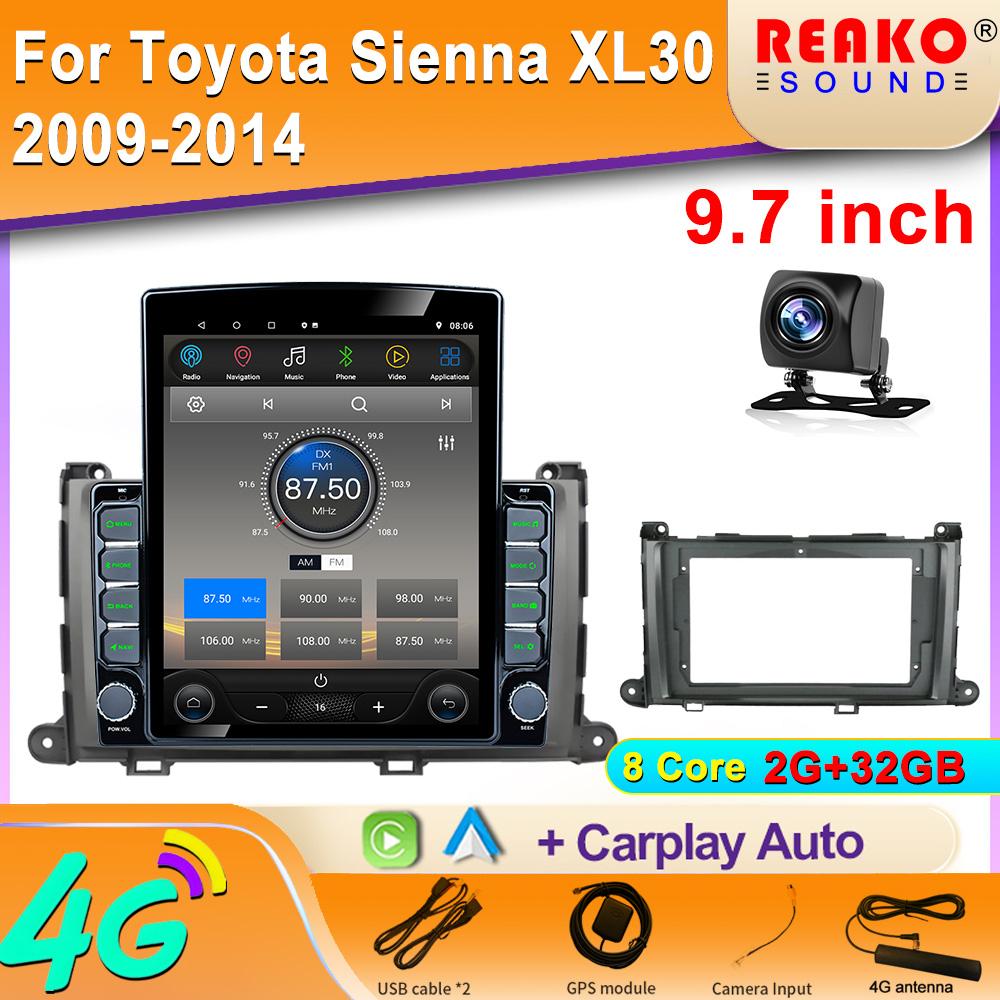 

9,7-дюймовый вертикальный экран Tesla Android автомобильное радио для Toyota Sienna 2009 2014 GPS навигация мультимедийный плеер Carplay 2din 8 core 2GB+32GB
