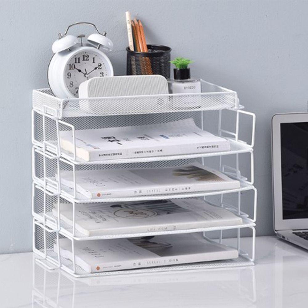 Single Layer Desktop Document Shelf a4 Letter Tray Organizer File Storage Rack  Newspaper