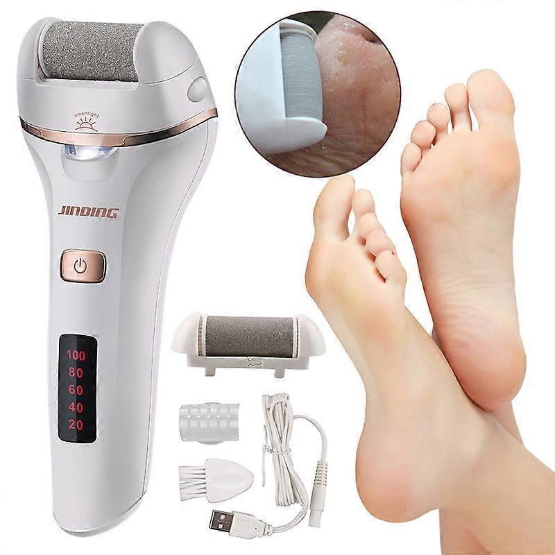 Electric Foot File Rechargeable Callus Hard Skin Remover Feet Pedicure 2 Speeds