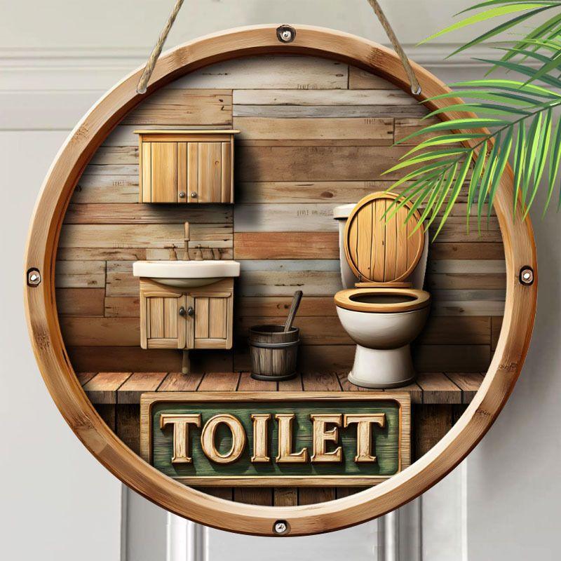 Interesting Toilet Decoration, Wooden Hanging Decorative Signs, Bathroom Wall or Door Decoration, 2D Graphic Products, Housewarming Gifts for Friends