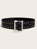 Belt Punkinspired Leather Decorative Nail Motifs Snap Closure Trendsetter Looks