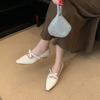Small Square Head Rhinestone Bow Low Heel French Single Shoes Women's 2025 Spring and Autumn High-end Skirt Mary Jane Small Heels
