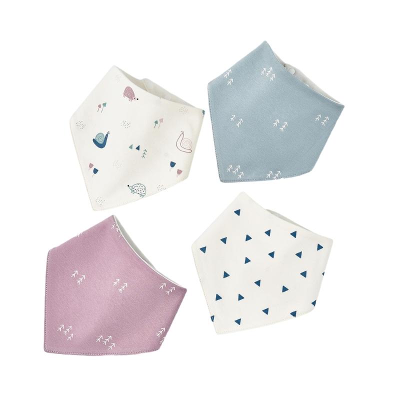 4pcs Stylish Baby Bandana Scarf Infant Drool Bib Waterproof Muslin Bibs Burp Cloth for Newborns Feeding & Drooling