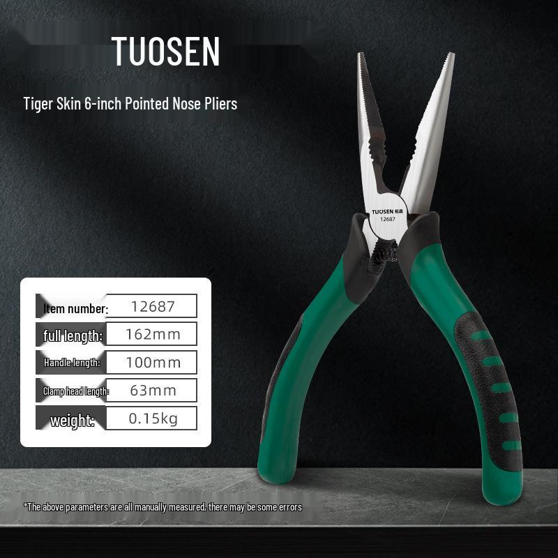 Tuosen Multi-Functional Nickel-Iron Pliers: 6-inch & 8-inch Angled Jaw Wire Cutters for Electricians