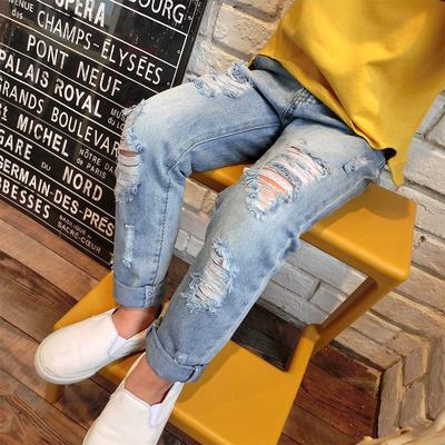 Copii Ripped Hole Jeans Pantaloni Spring Kids Broken Denim Pantaloni pentru Bebeluș Băiețel Fetă