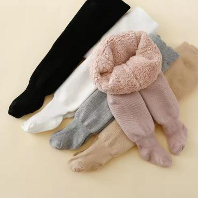 Winter Baby Girls Fleece Lining Stripes Leggings Thick Warmth Tights Toddler Kids Keep Warm Pantyhose