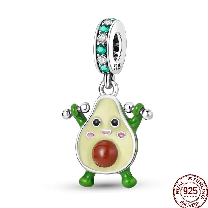 Newstering Copper Cherry Strawberry Fruit Series Charms Beads Fit 3Mm Original Bracelets Diy Birthday Jewelry Gifts