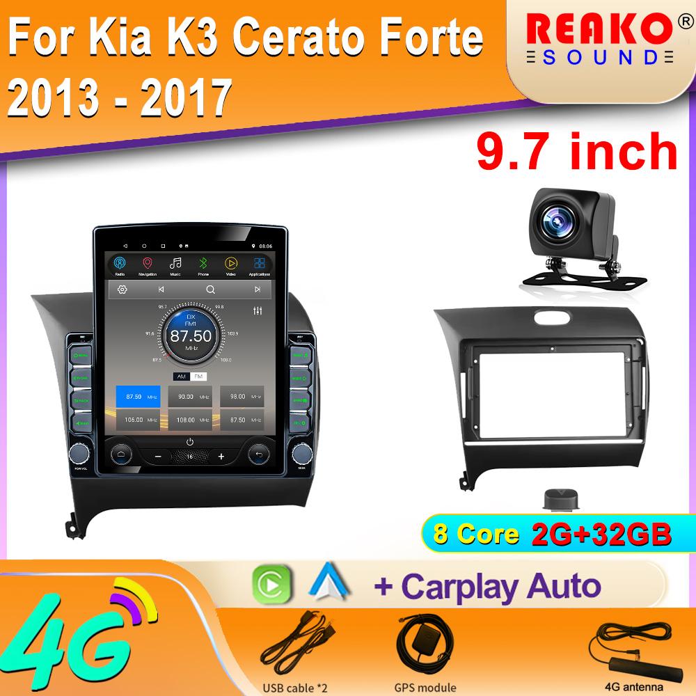 

9,7-дюймовый вертикальный экран Tesla Android автомобильное радио для Kia K3 Cerato Forte 2013 - 2017 GPS-навигация мультимедийный плеер 8 core 2GB+32GB