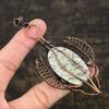 K2 Blue Azurite Handmade Copper Wire Wrap Jewelry Pendant 3.98" l5W67