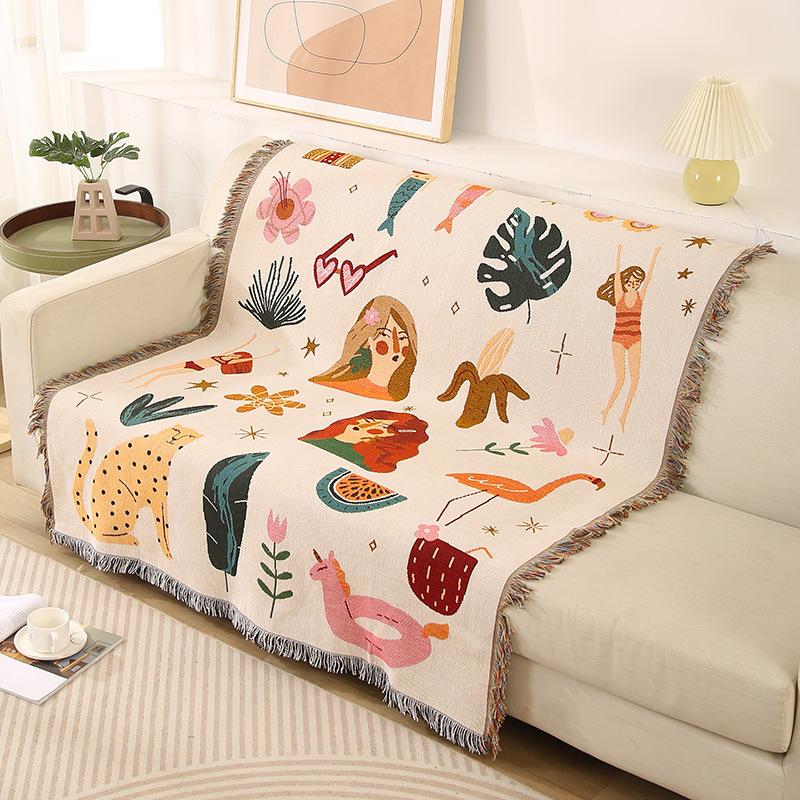 Kawaii Blanket Tapestry Throw Bedspread Fashion Blanket Sofa Women Ladies Girl Bedroom Decoration Multifunctional Blankets