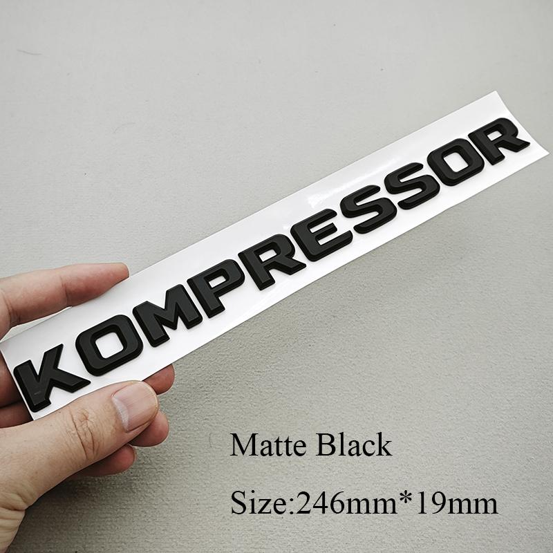 

3D ABS Car Letters Logo Kompressor Fender Side Badge Trunk Emblem For Mercedes Benz A B C E G S Series Sticker Accessories