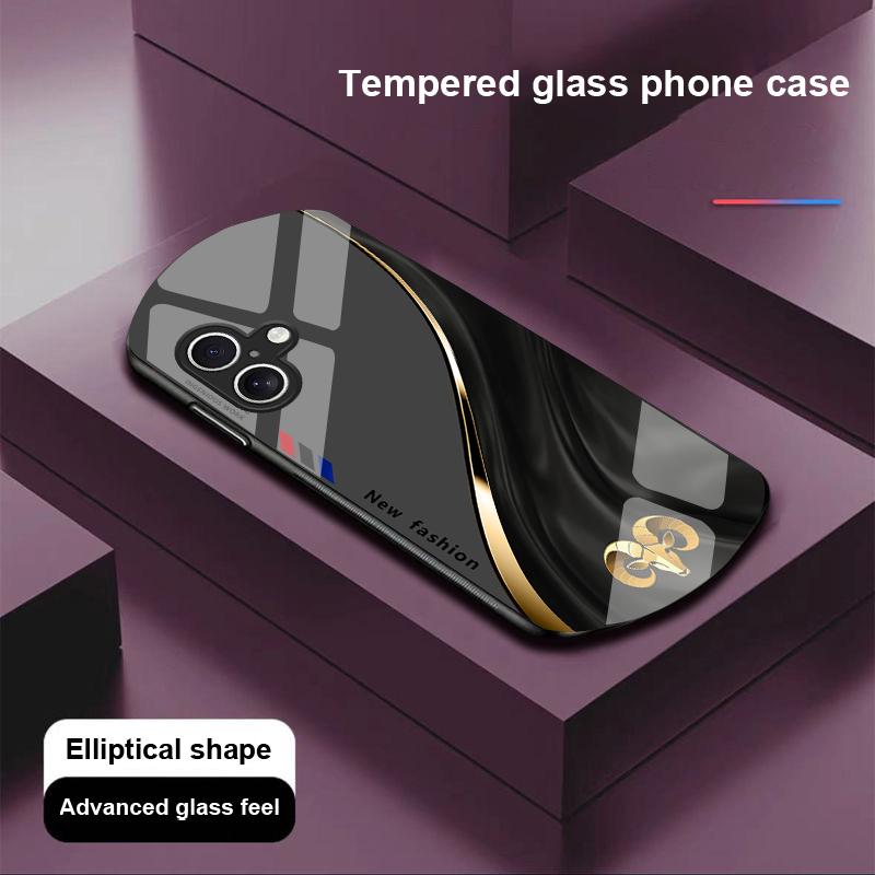 

Плавний візерунок Для Apple iPhone 16 11 13 15 14 Pro Max 12 Mini 7 8 Plus XR X XS Еліптичної форми Загартоване скло Чохол для телефону For iPhone 16 Promax