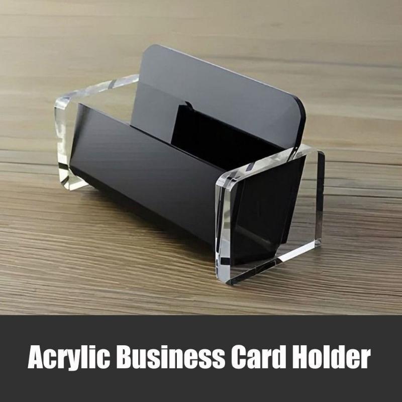 1/2pcs Multi Purpose Storage Minimalist Acrylic Business Card Holder Clear Black Elegant Office Desktop Display