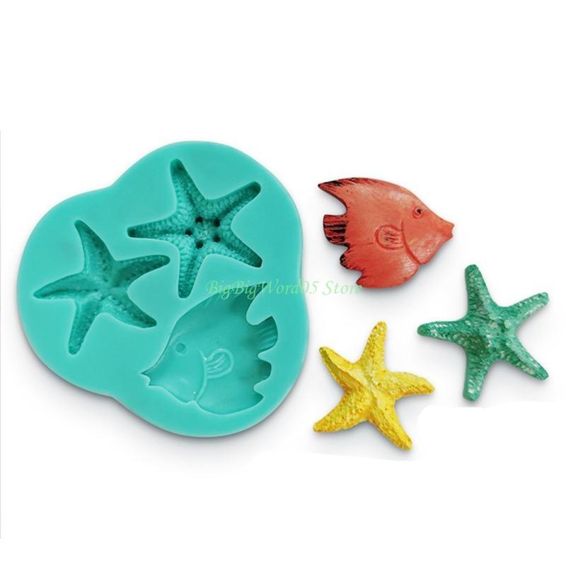 24TE DIY Fondant Moulds Clay Molds Soap Mould DIY Marine Life Series Modeling Moulds Silicone Material for Kitchen DIY Baking
