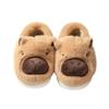 Capybara Wurzel Baumwollpantoffeln Winter Zuhause Zuhause Rutschfest Warm Hässlich Süß Halbschlepp Baumwollschuhe