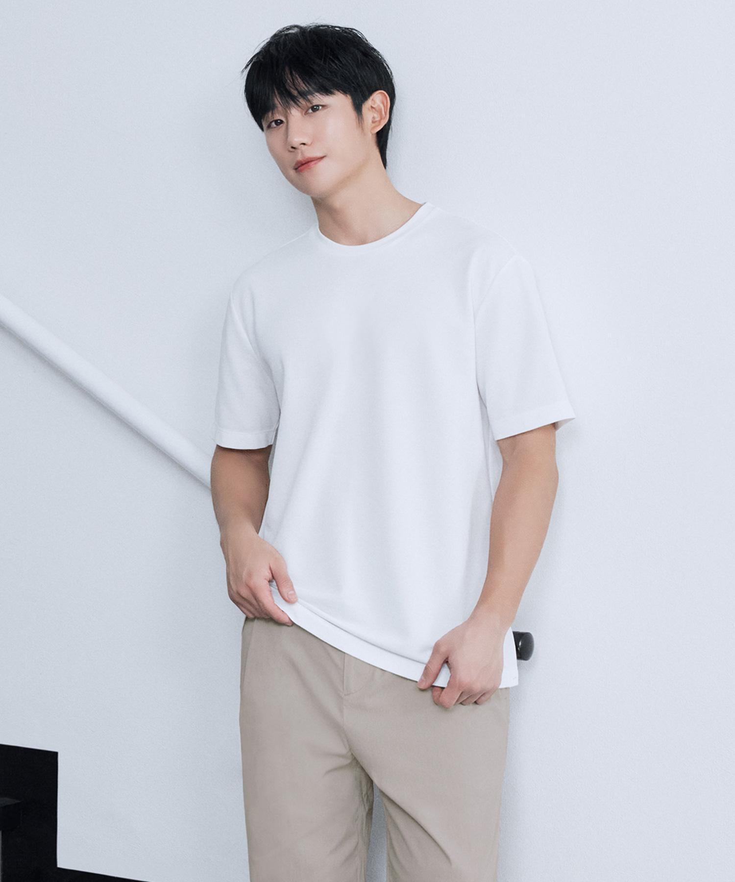 Mind Bridge Waffle Texture T-Shirt - 3 Colors Myts3123 Bk/095