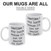 1pc 11oz White Ceramic Mug, Double-sided Printed, Simple Funny Design, Durable Drinkware for Hot Beverages, Ideal for Coffee Lovers