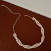 Twisted Irregular Necklace Ladies Summer High Sense Light Luxury Fashion Rhinestone Rectangle Clavicle Chain