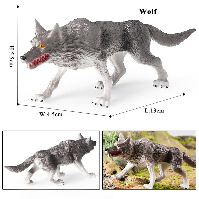Oenux Wild Beast Animals Small Gray Wolf Maned Wolf Baby Wolves Simulation Model Action Figures Collection PVC Gift Kid Toy Gift