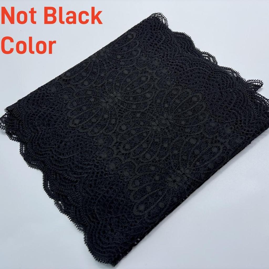 22.5cm Wide Elastic Lace Trim, Scallopped Stretchy Trim Lace for Lingerie, Underwear, Bra, Dress, Garment, Home Decor, Crafting  (Blackish Gray)