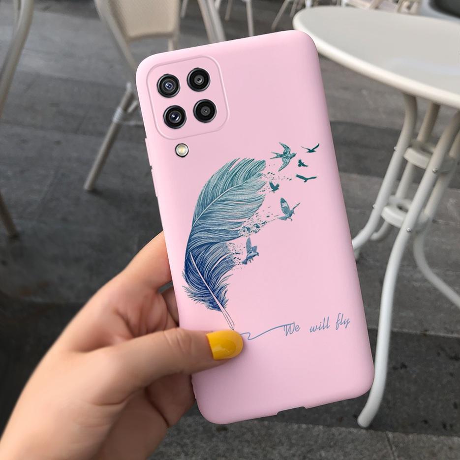 For Samsung Galaxy M32 Case Samsung M12 Soft Silicone Flower Phone Case For Samsung M32 M325F Cover Galaxy M 12 32 M12 TPU Funda